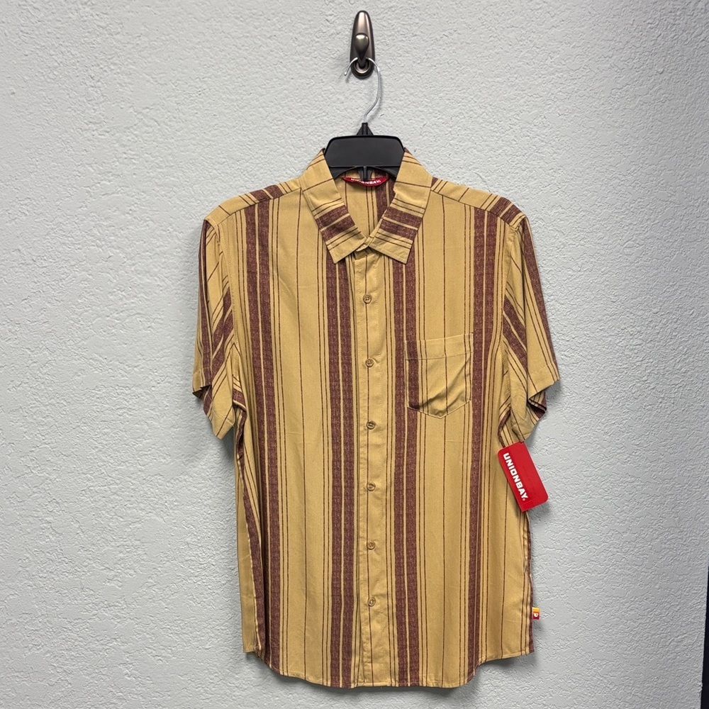 NWT Men's S UnionBay Casual Button Down Shirt - Brown Striped